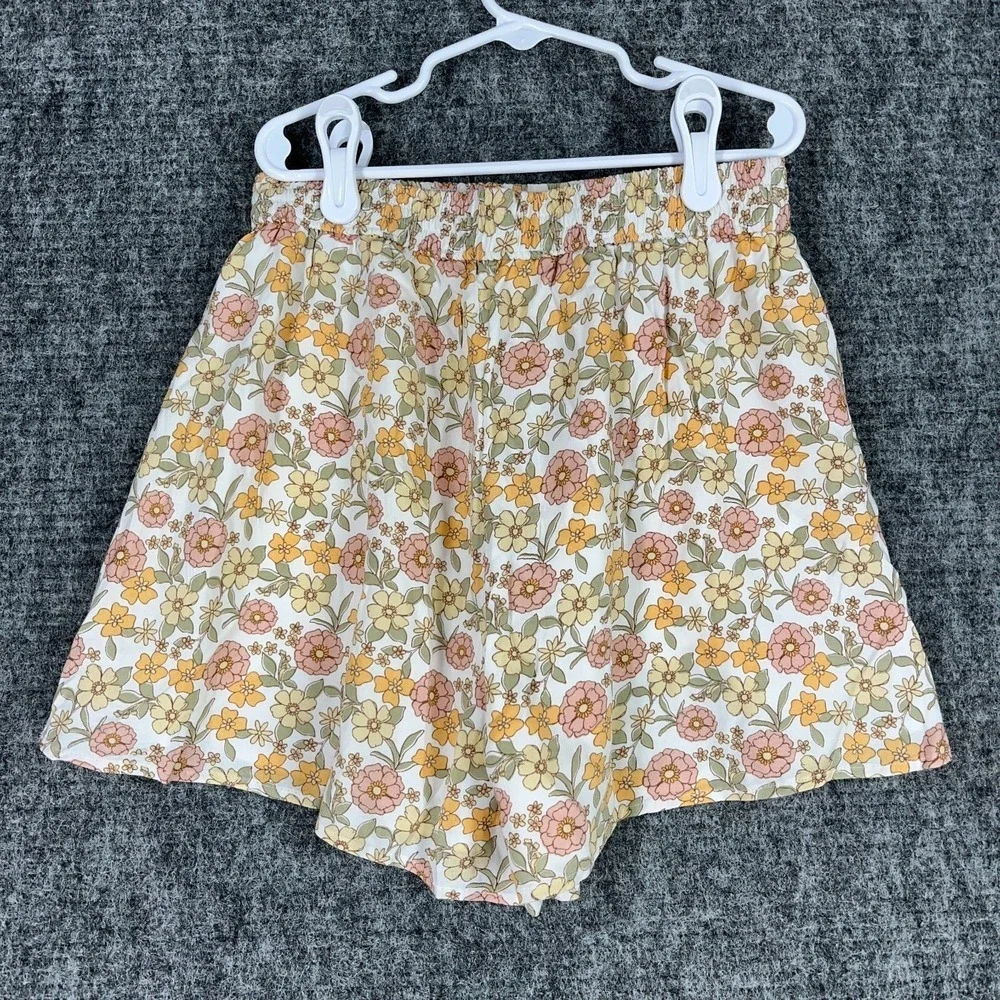 Hollister Ultra High Rise Floral Shorts Flowy Boho Festival Yellow XXS‎ Womens